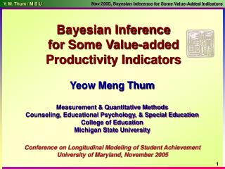 Bayesian Inference for Some Value-added Productivity Indicators