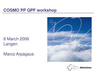 COSMO PP QPF workshop