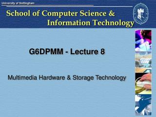 G6DPMM - Lecture 8