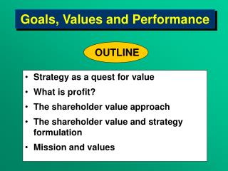 Goals, Values and Performance