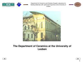 The Department of Ceramics at the University of Leoben