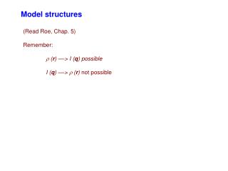 Model structures