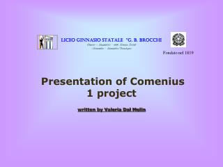 Presentation of Comenius 1 project written by Valeria Dal Molin