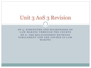 Unit 3 AoS 3 Revision