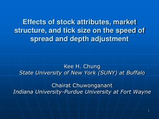 Kee H. Chung State University of New York (SUNY) at Buffalo Chairat Chuwonganant