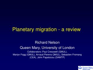 Planetary migration - a review