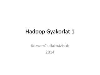Hadoop Gyakorlat 1