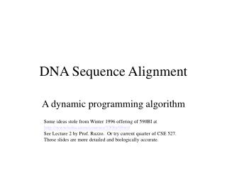 DNA Sequence Alignment