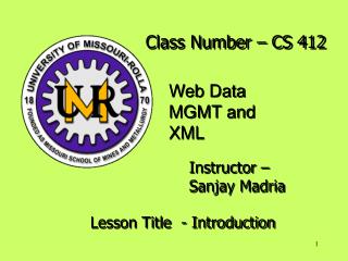 Class Number – CS 412