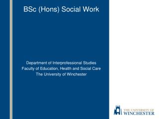 BSc (Hons) Social Work
