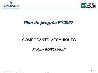 Plan de progrès FY2007