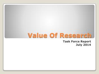 Value Of Research