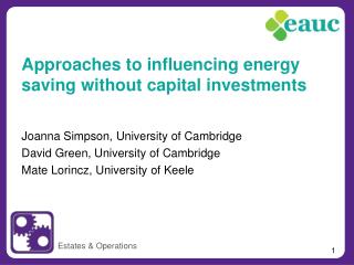 Approaches to influencing energy saving without capital investments