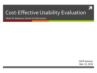 Cost-Effective Usability Evaluation