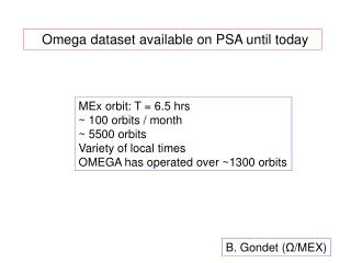 Omega dataset available on PSA until today