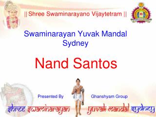 || Shree Swaminarayano Vijaytetram ||