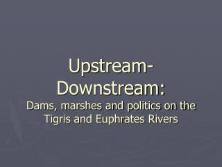 Upstream-Downstream: Dams, marshes and politics on the Tigris and Euphrates Rivers