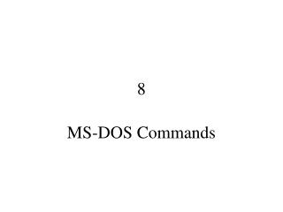 MS-DOS Commands