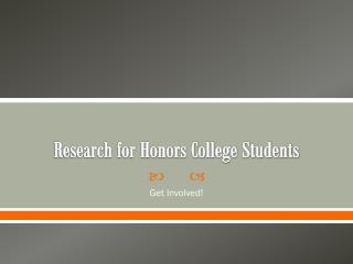 Research for Honors College Students