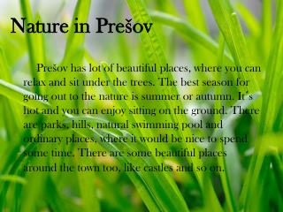 Nature in Prešov
