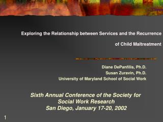 Exploring the Relationship between Services and the Recurrence of Child Maltreatment