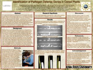 Identification of Pathogen Defense Genes in Cereal Plants