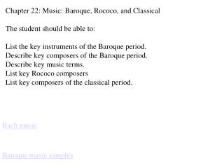 Baroque music samples