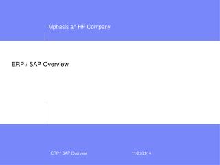 ERP / SAP Overview