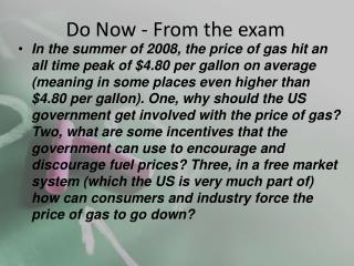 Do Now - From the exam