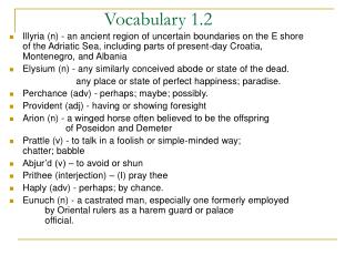 Vocabulary 1.2