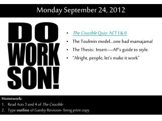 Monday September 24, 2012