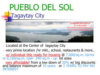PUEBLO DEL SOL Tagaytay City