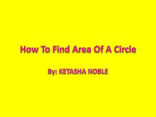 How To Find Area Of A Circle