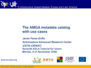 The AMGA metadata catalog with use cases