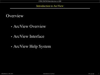 Introduction to ArcView