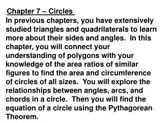 Chapter 7 – Circles