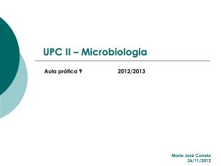 UPC II – Microbiologia