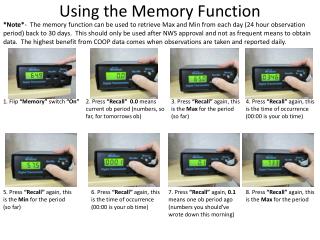 Using the Memory Function