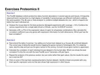 Exercises Proteomics II