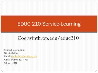 EDUC 210 Service-Learning