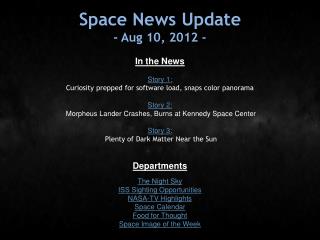 Space News Update - Aug 10, 2012 -
