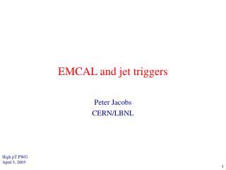 EMCAL and jet triggers