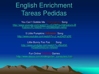 English Enrichment Tareas Pedidas