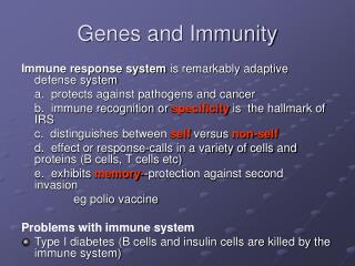 Genes and Immunity