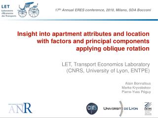 LET, Transport Economics Laboratory (CNRS, University of Lyon, ENTPE)