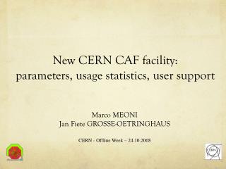 New CERN CAF facility: parameters, usage statistics, user support
