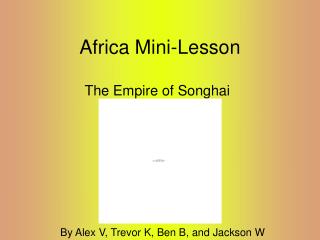 Africa Mini-Lesson