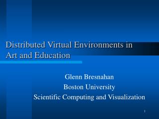 Distributed Virtual Environments in Art and Education