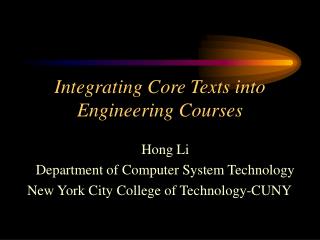 Integrating Core Texts into Engineering Courses