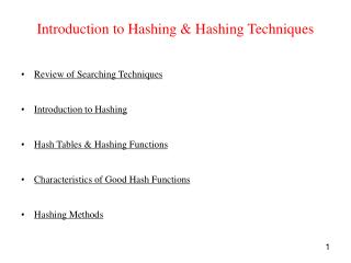 Introduction to Hashing &amp; Hashing Techniques